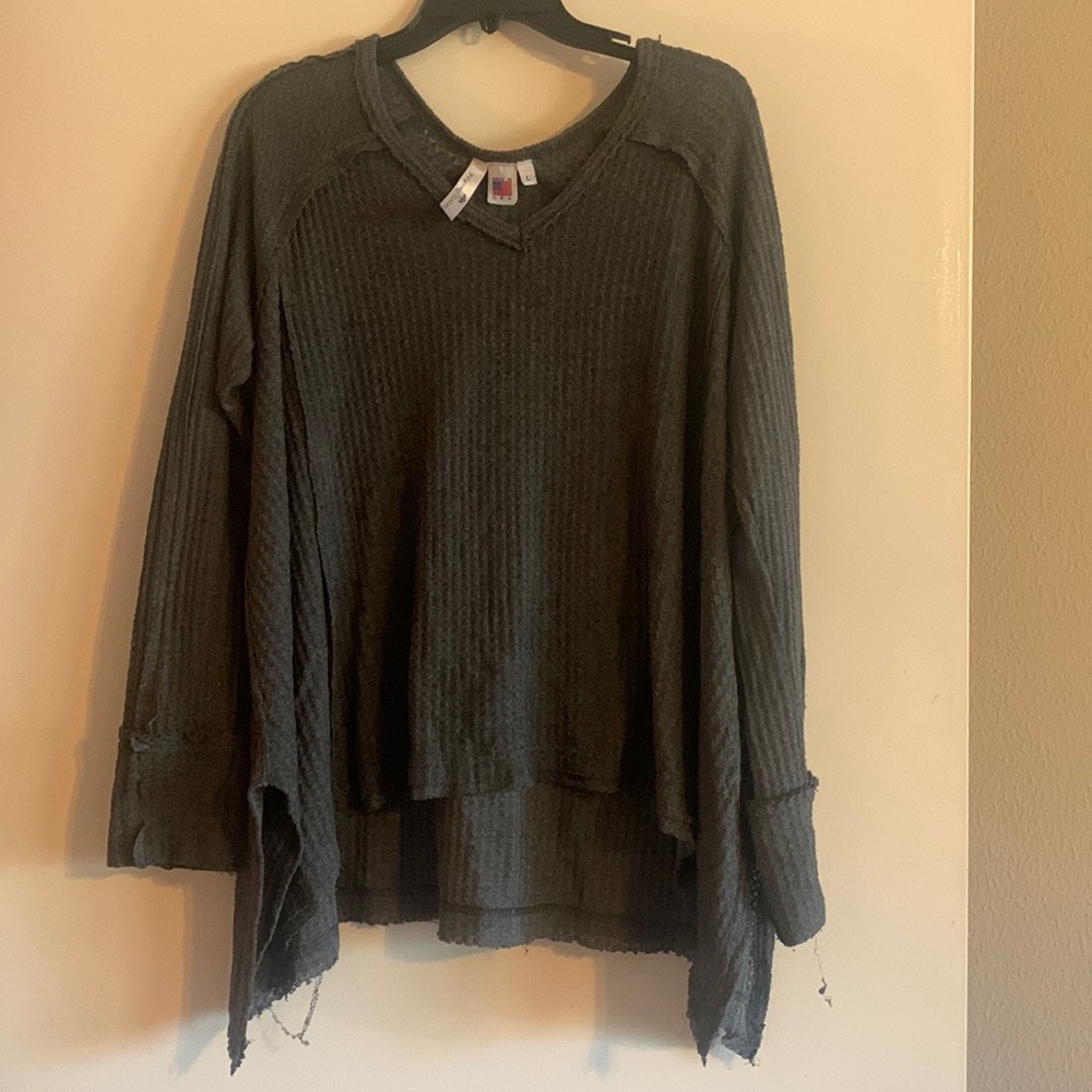 Dark Gray Waffle Top